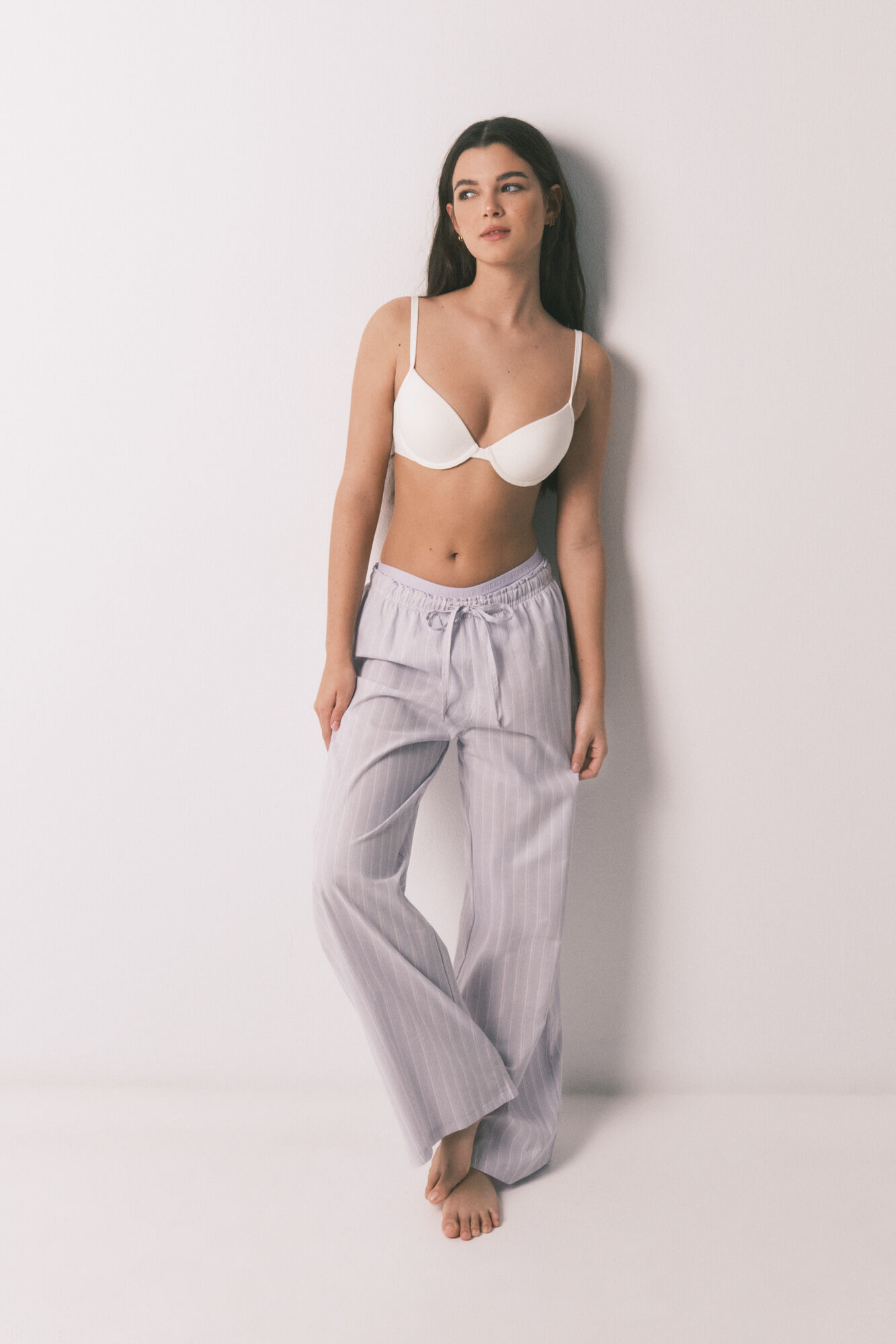 HI&BYE White cotton push-up bra