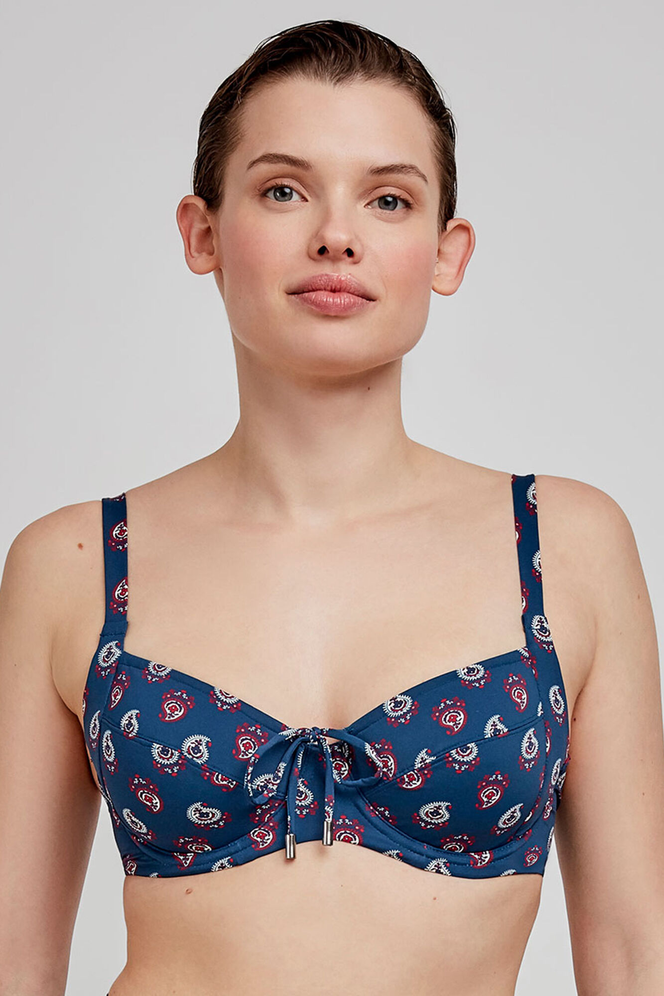 Gisela padding print bikini top