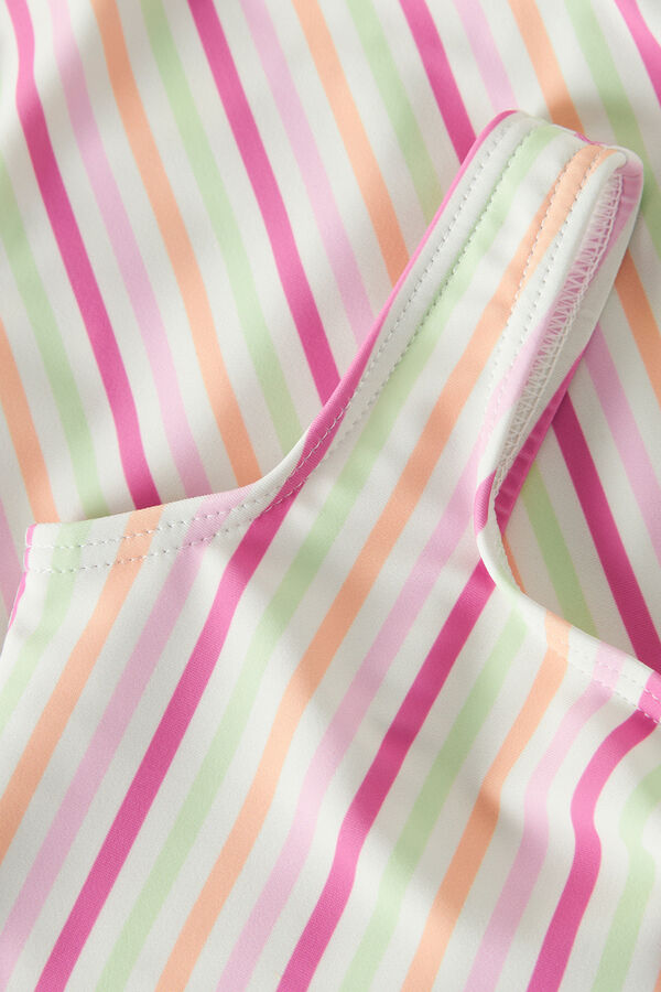 Name it Striped ruffle girl's swimwear pink