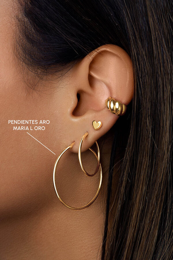 Womensecret Gold Maria L Hoop Earrings Žuta