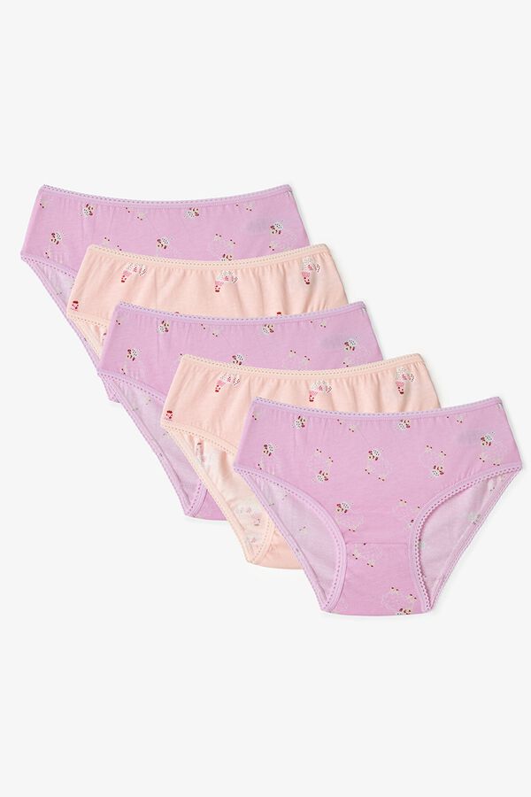 Penti Lot de 5 culottes classiques animaux rose