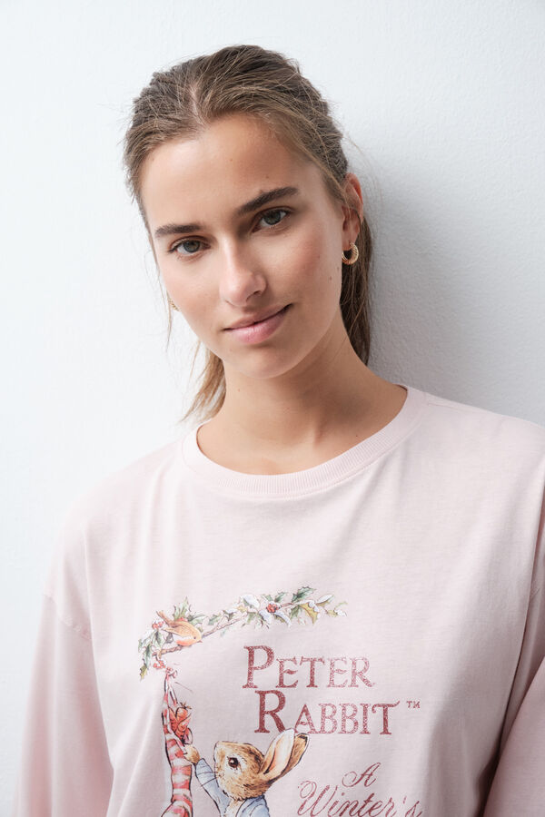 Women'secret Peter Rabbit cotton long pyjamas pink