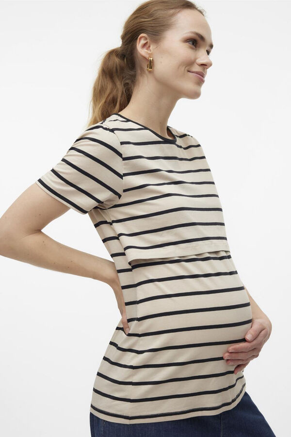 Womensecret Short-sleeved maternity and nursing T-shirt bézs