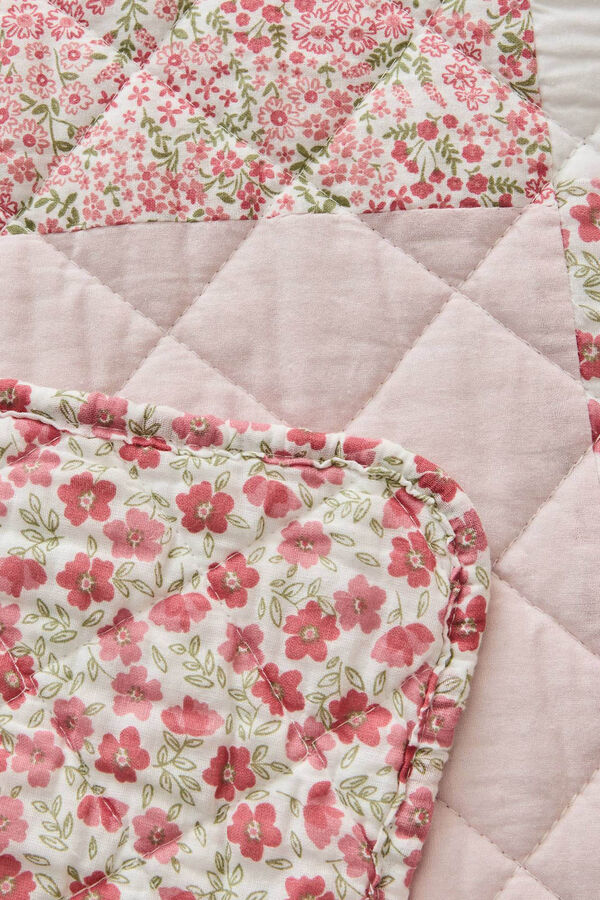 Textura Colcha Patchwork Flores pink