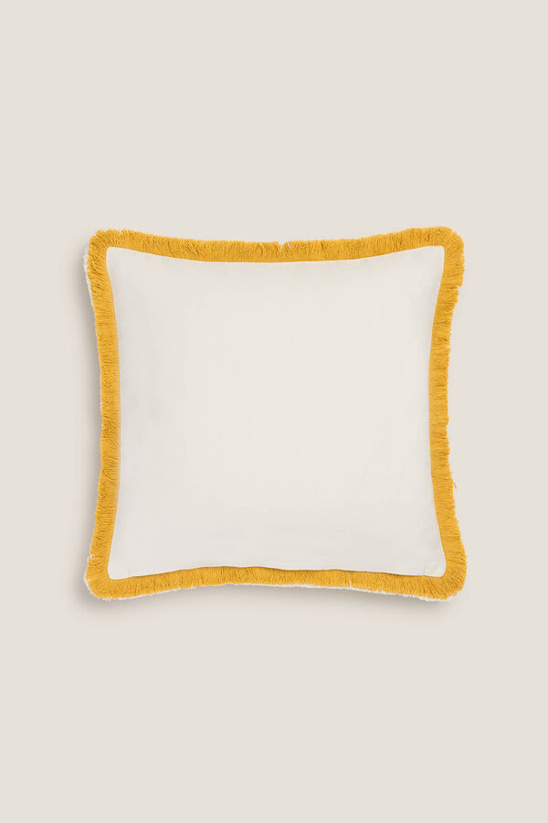 Womensecret Cotton cushion cover with fringing Žuta