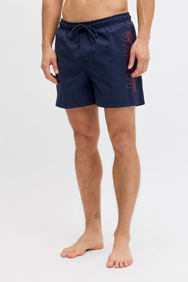 Jack & Jones Contrast logo detail swimwear blue