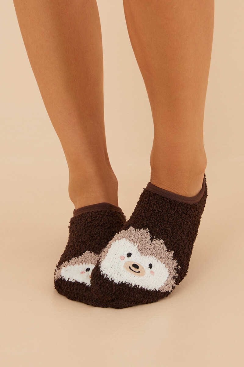 Womensecret Fluffy hedgehog no-show socks nude