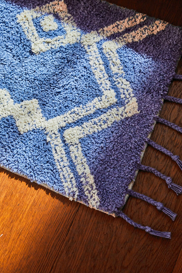 Calma House Badematte aus baumwolle mit streifen in blau helios Blau