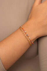 Singularu Double Crystal Summer Bracelet Gold Plated Steel imprim&eacute;