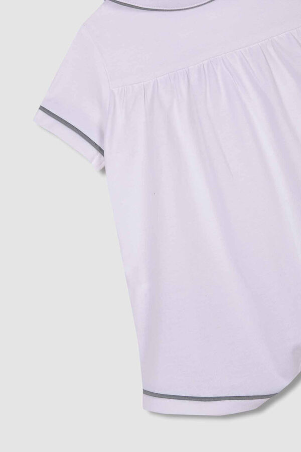 Womensecret Short pyjamas with baby collar and white contrasts white