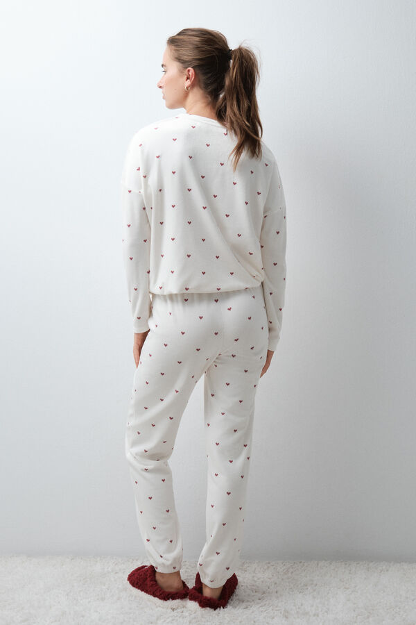 Women'secret Heart print long pyjamas white