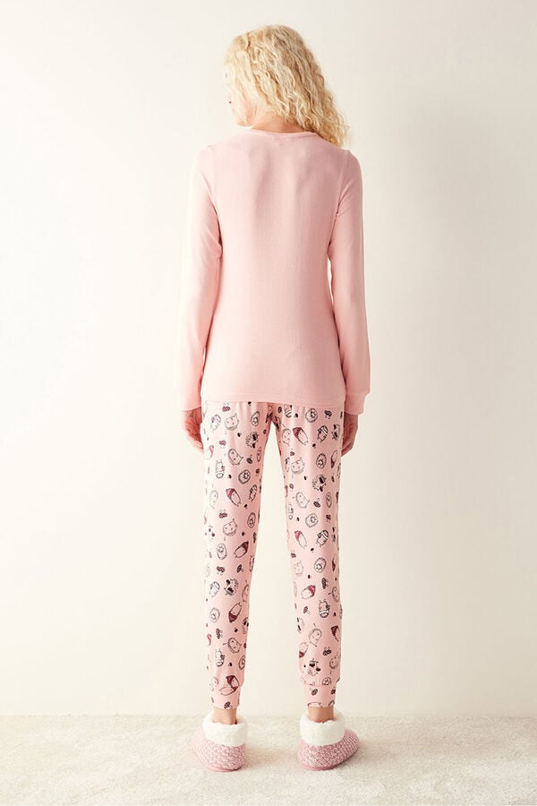 Womensecret Long pink thermal pyjamas rose