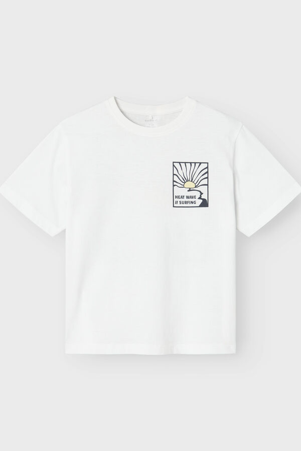 Womensecret Camiseta manga corta niño print surfero blanco