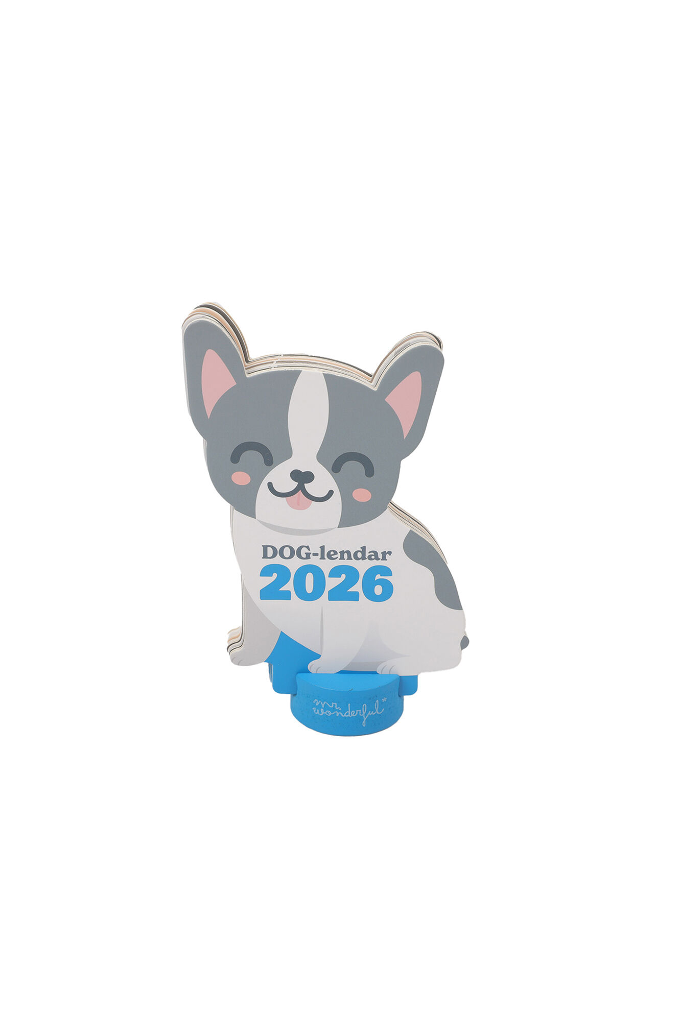 Mr. Wonderful Calend&aacute;rio de mesa 2026 com suporte - Bulldog