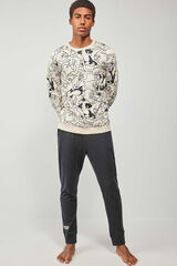 Gisela Pijama largo de hombre Looney Tones blanco