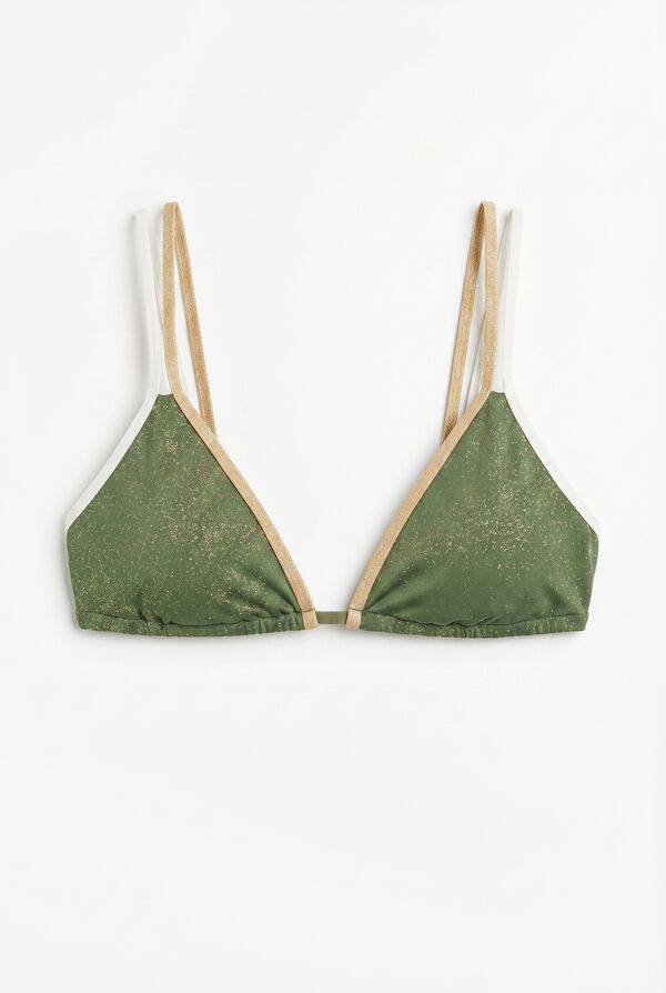 Women'secret Gr&uuml;nes Lurex-Triangel-Bikinitop Roh