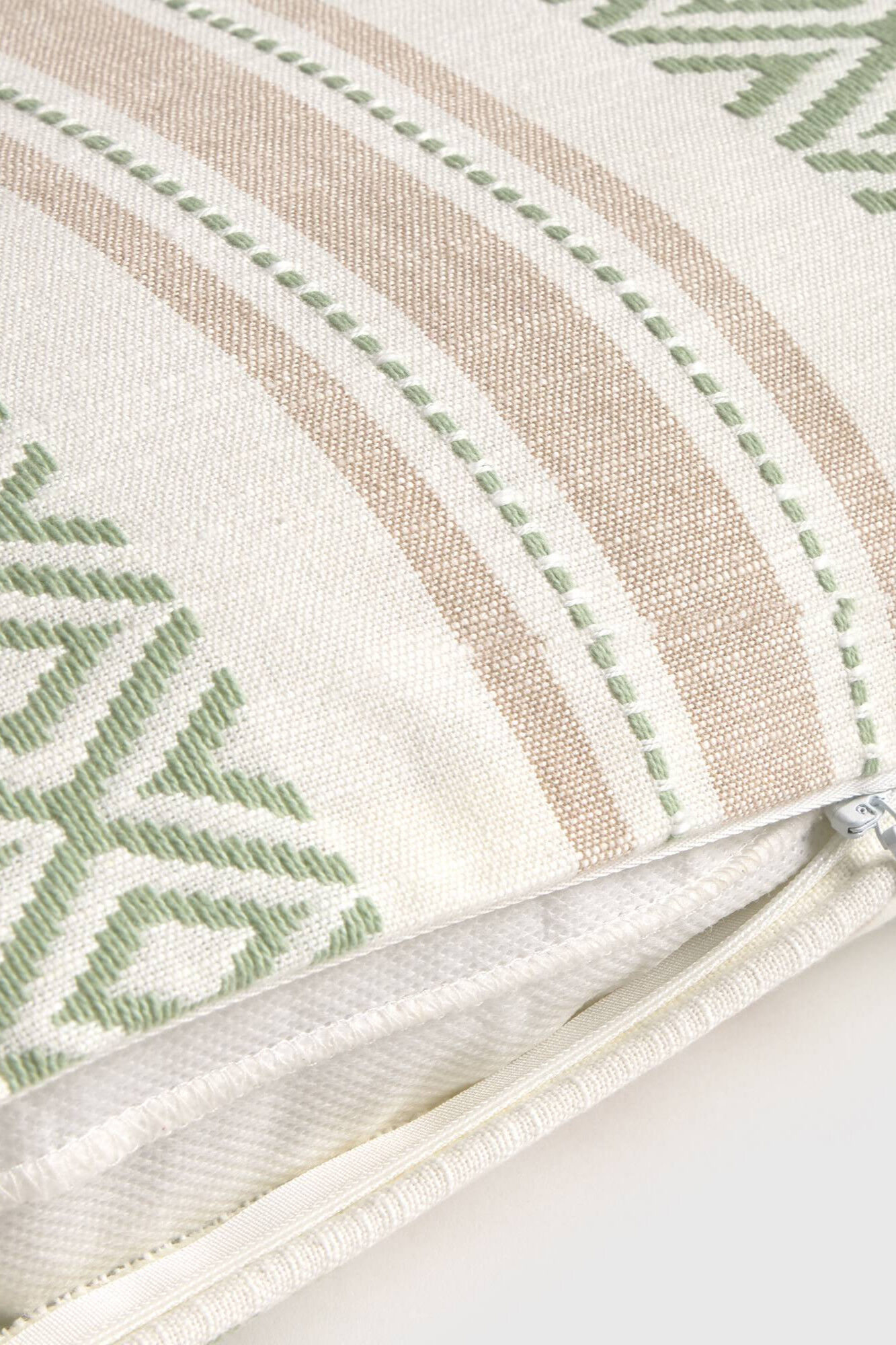 Textura Funda coj&iacute;n algod&oacute;n bordado geom&eacute;trico