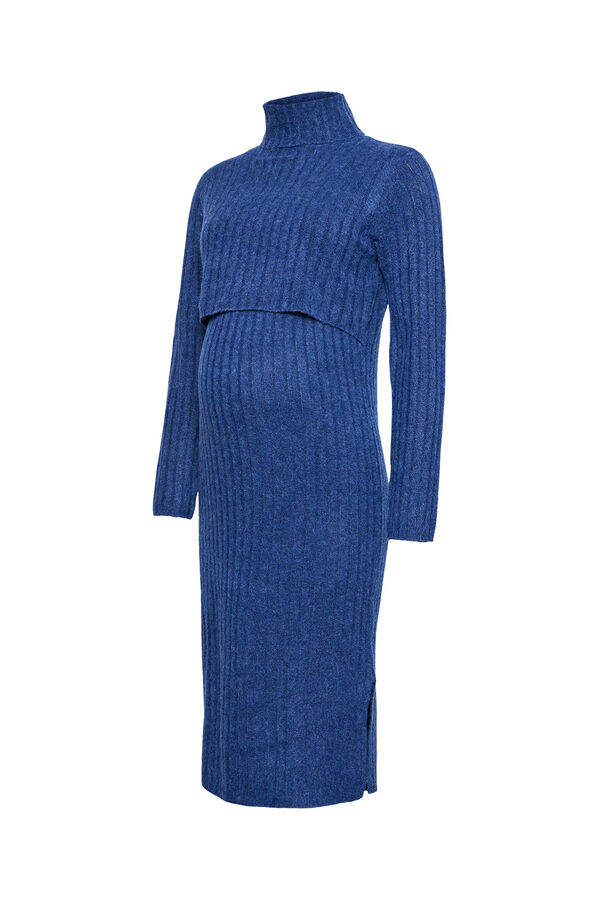 Mamalicious Vestido de punto maternity y lactancia azul