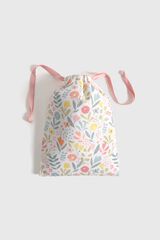 Textura Bolsa algod&oacute;n flores estampado