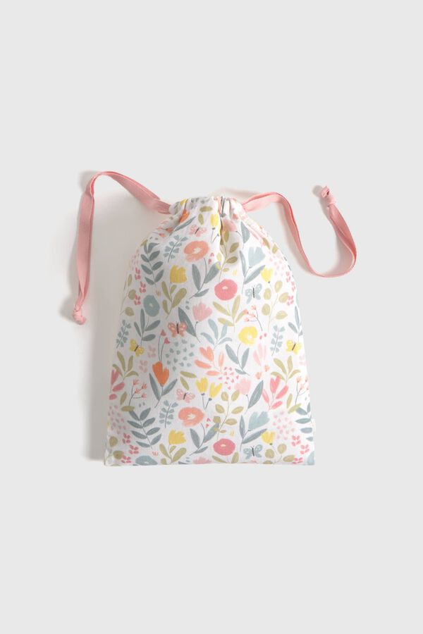 Textura Bolsa algod&oacute;n flores estampado