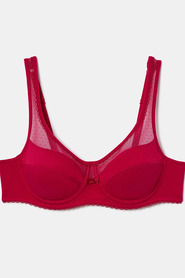 DIM Sujetador de gran capacidad, con aros Generous Algod&oacute;n Org&aacute;nico  rojo