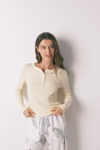 Women'secret Yellow cotton long sleeve T-shirt