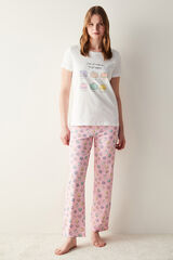 Penti Macaron Pink Pants Pajama Set pink