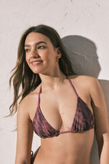 Women'secret Burgundy animal print triangle bikini top brown