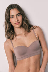 Women'secret Brown seamless strapless bra nude