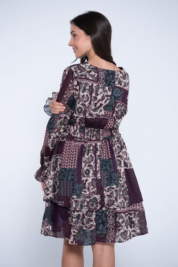 Ohma! Printed maternity dress red