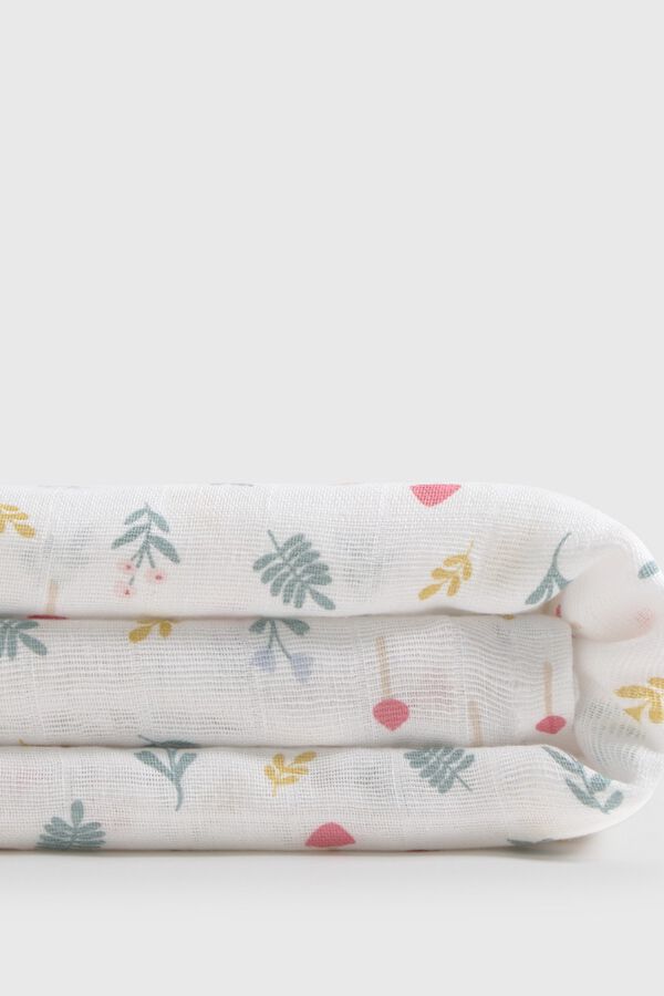 Textura Forest cotton gauze muslin white