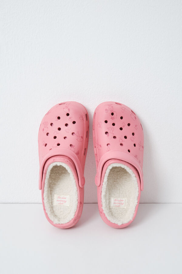 Women'secret Snoopy lined clog slippers pink