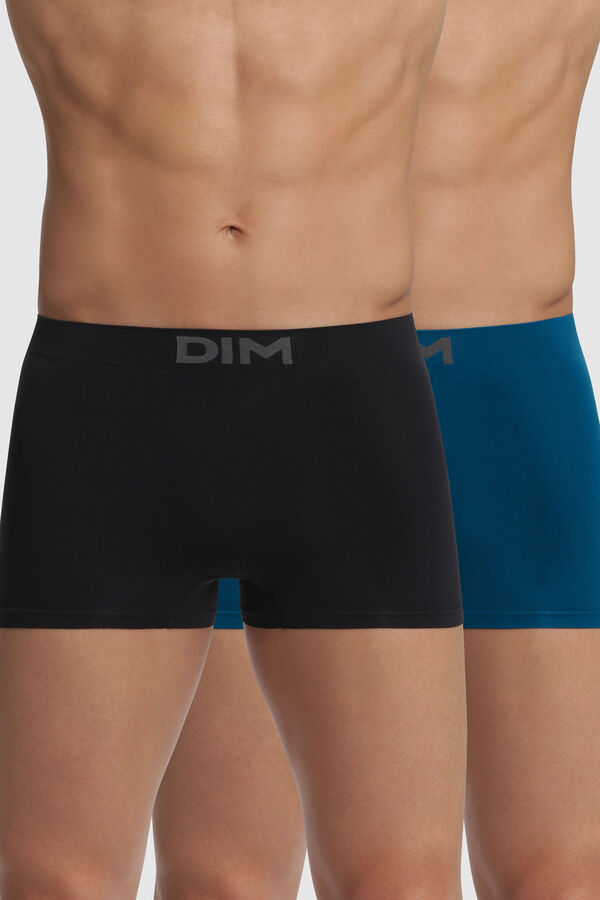 DIM Pacote de 2 boxers masculinos de microfibra sem costura estampado