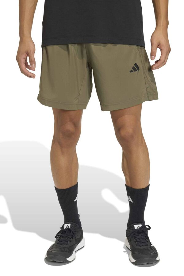 Adidas Pantal&oacute;n corto t&eacute;cnico logo marr&oacute;n