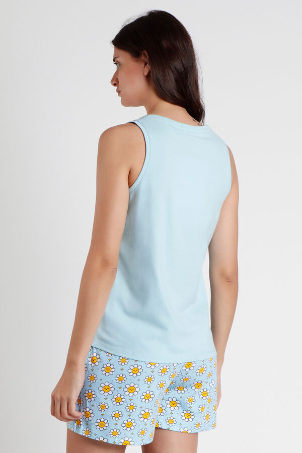 Womensecret MR WONDERFUL Positive sleeveless pyjamas for women bleu