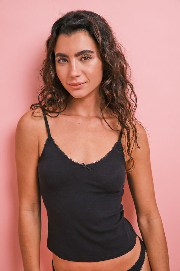 HI&BYE Black T-shirt and Brazilian panty pack black