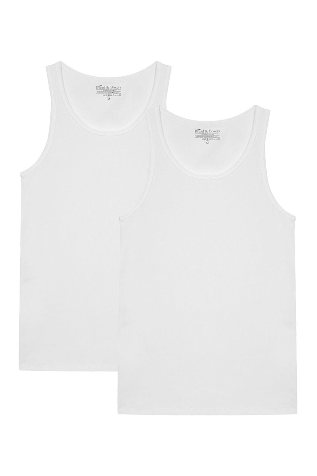 Bread & Boxers Pack 2 camisetas sin mangas de algod&oacute;n org&aacute;nico blancas