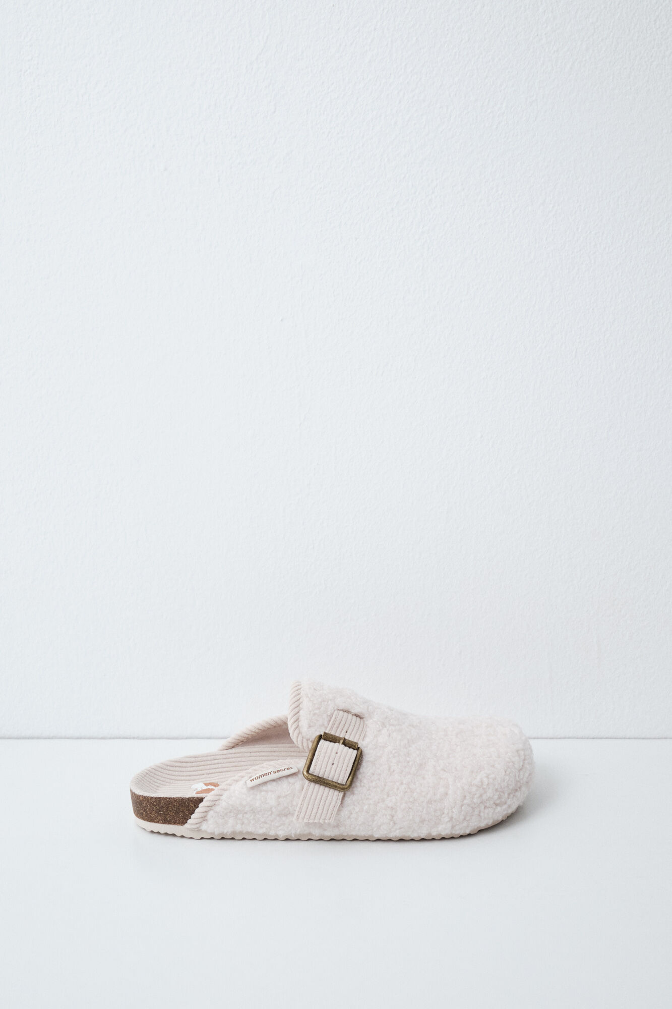 Women'secret Pantoufles sabots en peau de mouton