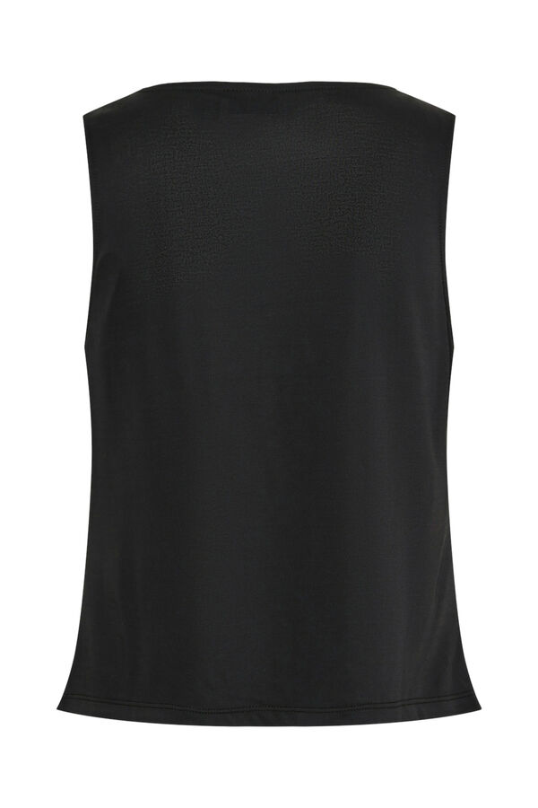 Womensecret Sleeveless top with a V-neck. black