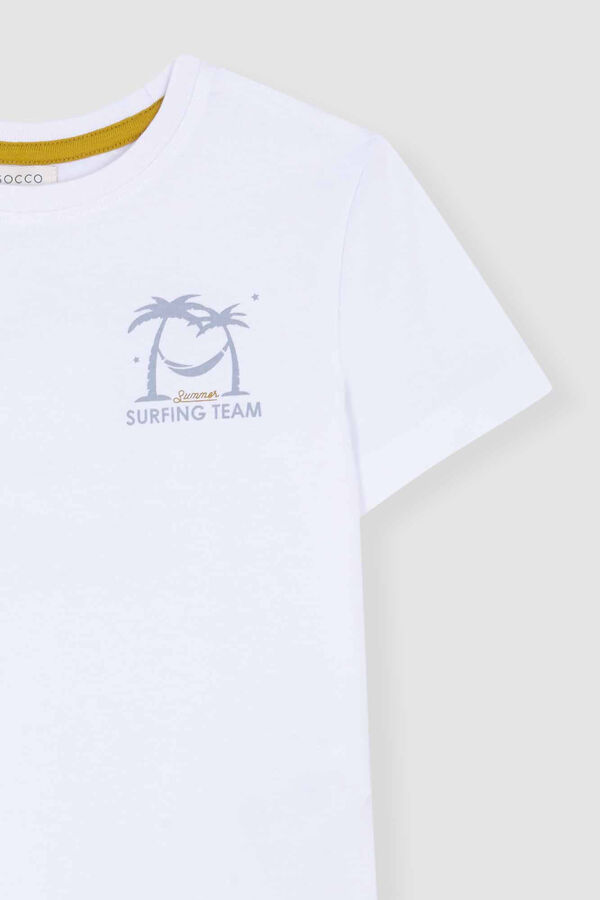 Womensecret Palm print T-shirt blanc