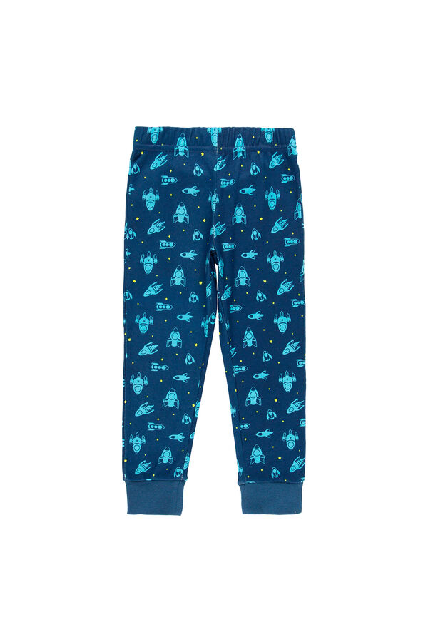 Bob&Oli Pijama com interlock de menino - org&acirc;nico azul