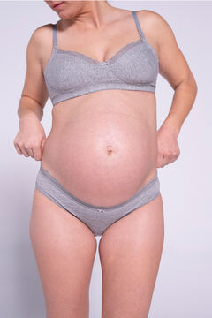 Womensecret Basic maternity dot printed cotton panty grey