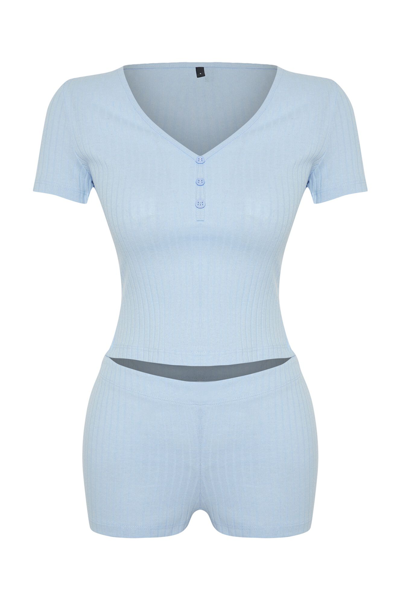 Trendyol Pijama de manga corta en V