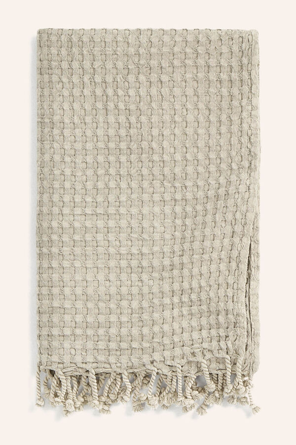 Womensecret Ola beach towel in beige cotton brown