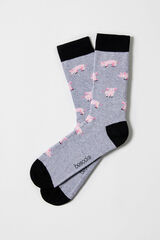 Besocks Calcetines altos de algod&oacute;n org&aacute;nico color gris gris