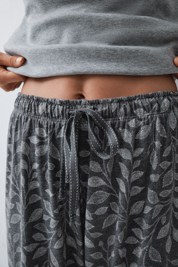 Women'secret Grey cotton balloon trousers grey