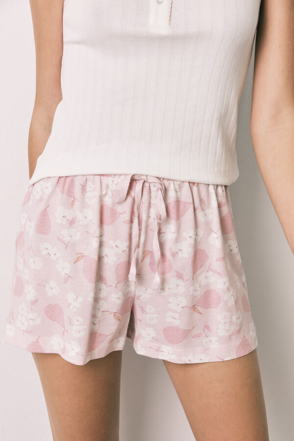 Women'secret White cotton short pyjamas beige
