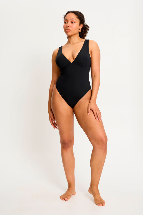 Modibodi V- neck menstrual swimsuit black