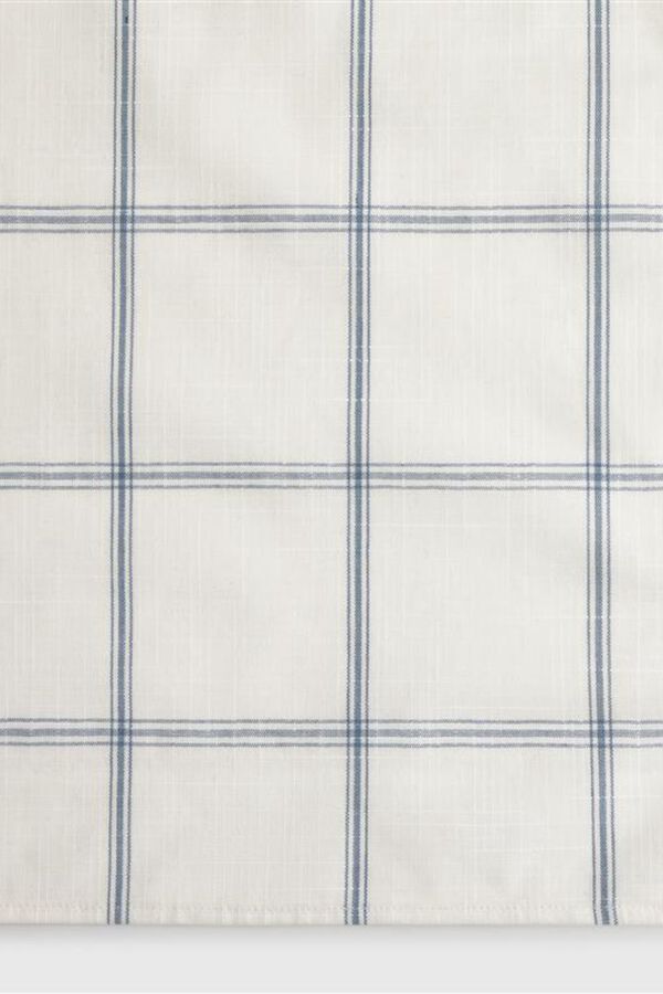 Textura Plaid resin-coated anti-stain tablecloth blue