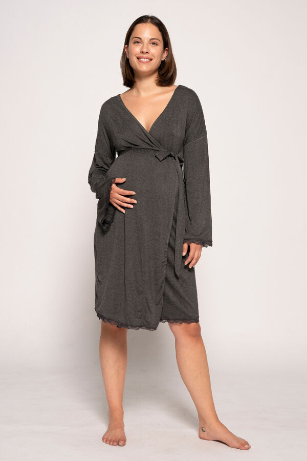 Womensecret Maternity robe with matching lace grey